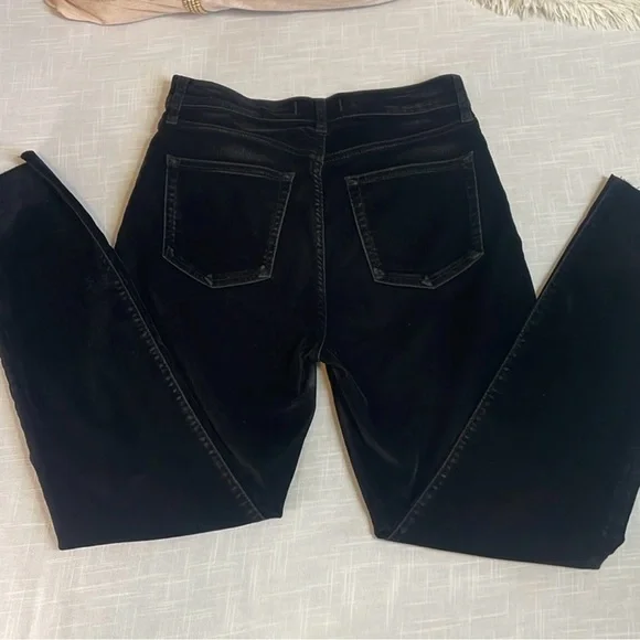 EUC Free People We the Free- black velvet high waist button fly pants - Picture 6 of 10